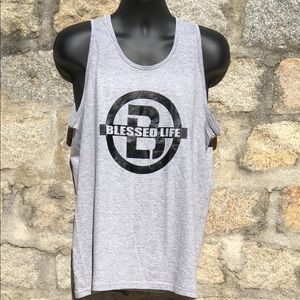 Unisex Gray Tank With Black Blessed Life Logo
